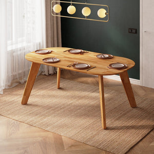 Yase Yemek Masası 180 x 100 cm, %100 masif kayın, doğal ahşap dokusu, ev ortamında kullanım görünümü