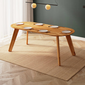 Yase Yemek Masası 200 x 90 cm, %100 masif kayın, doğal ahşap dokusu, ev ortamında kullanım görünümü