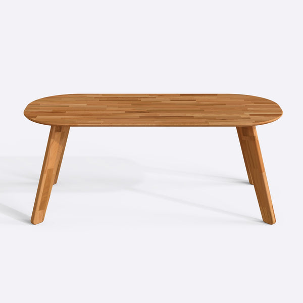Yase Yemek Masası 200 x 90 cm, %100 masif kayın, beyaz zeminde önden çekim