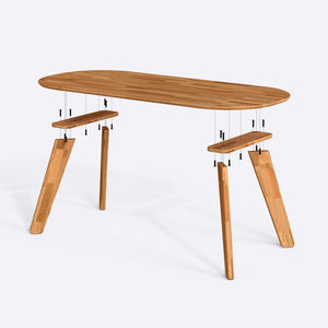 Yase Yemek Masası 200 x 90 cm, parçalarına ayrılmış montaj şeması, vida ve bağlantı elemanları