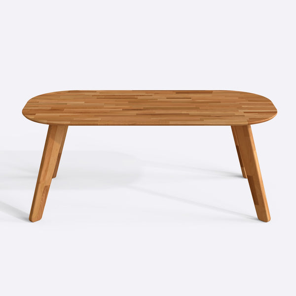 Yase Yemek Masası 200 x 100 cm, %100 masif kayın, beyaz zeminde önden çekim