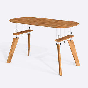Yase Yemek Masası 200 x 100 cm, parçalarına ayrılmış montaj şeması, vida ve bağlantı elemanları