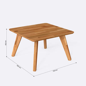 Han Kare Sehpa 78 x 78 cm ölçülendirilmiş teknik görünümü, milimetre cinsinden genişlik, derinlik ve yükseklik