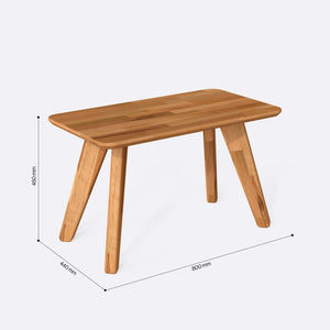 Han Dikdörtgen Sehpa 80 x 44 cm ölçülendirilmiş teknik görünümü, milimetre cinsinden genişlik, derinlik ve yükseklik