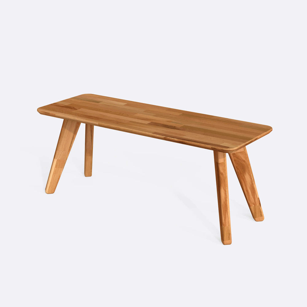 Han Dikdörtgen Sehpa 120 x 44 cm, %100 masif kayın, doğal ahşap dokusu, ev ortamında kullanım görünümü