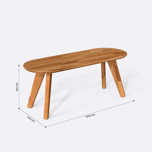 Yase Oval Sehpa 120 x 44 cm ölçülendirilmiş teknik görünümü, milimetre cinsinden genişlik, derinlik ve yükseklik