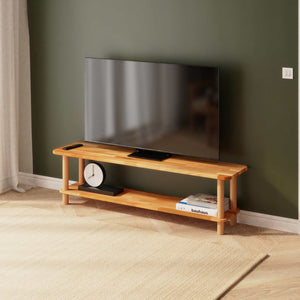 Sora TV Ünitesi 160 x 38 cm, %100 masif kayın, doğal ahşap dokusu, ev ortamında kullanım görünümü