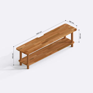Sora TV Ünitesi 160 x 38 cm ölçülendirilmiş teknik görünümü, milimetre cinsinden genişlik, derinlik ve yükseklik