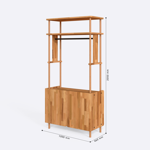 Talsen Gardırop 100 x 46 cm ölçülendirilmiş teknik görünümü, milimetre cinsinden genişlik, derinlik ve yükseklik