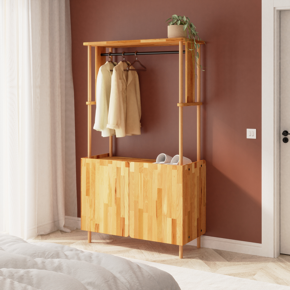Talsen V2 Gardırop 100 x 46, %100 masif kayın, 100 cm genişliğinde, ev ortamında kullanım görünümü