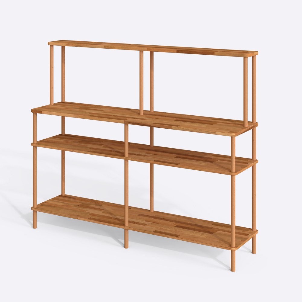 Vogor Kahve Standı, %100 masif kayın, 180 cm genişliğinde, ev ortamında kullanım görünümü