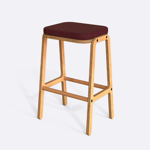 Rono Bar Tabure, Keten Bordo kumaş, detay görünüm 2