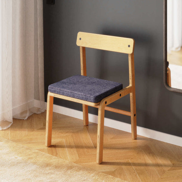 Rida Sandalye, Keten Lacivert kumaş, masif kayın gövde