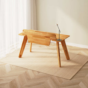Han V2 Çalışma Masası 150 x 70 cm, %100 masif kayın, tabla altı saklama bölmesiyle oda içi kullanım