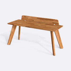 Han V2 Çalışma Masası 180 x 70 cm, %100 masif kayın, beyaz zeminde üç çeyrek açıdan stüdyo çekimi