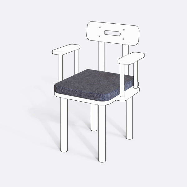 Basic ve Classic Sandalye Kılıfı (Süngerli), kumaş kılıf, ürün çizimi üzerinde renk ve doku gösterimi