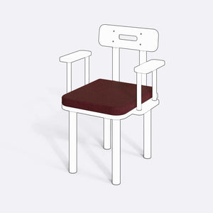 Basic ve Classic Sandalye Kılıfı (Süngerli), Keten Bordo kumaş kılıf, ürün çizimi üzerinde renk ve doku gösterimi