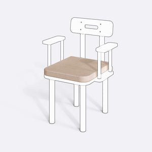 Basic ve Classic Sandalye Kılıfı (Süngersiz), Keten Ekru kumaş kılıf, ürün çizimi üzerinde renk ve doku gösterimi
