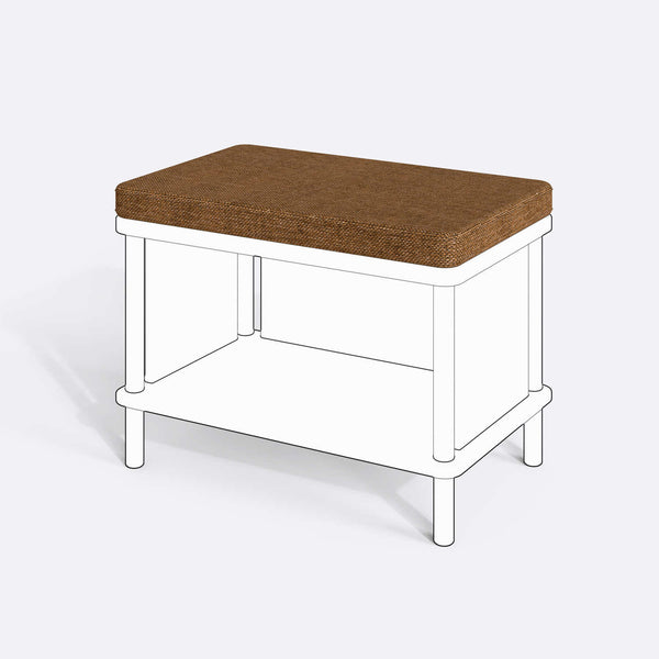 Gerel ve Waljan Bench Kılıfı - 60 x 38 (Süngerli), Keten Badem kumaş kılıf, ürün çizimi üzerinde renk ve doku gösterimi