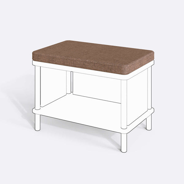 Gerel ve Waljan Bench Kılıfı - 60 x 38 (Süngerli), Keten Kahverengi kumaş kılıf, ürün çizimi üzerinde renk ve doku gösterimi