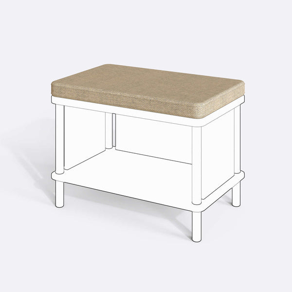 Gerel ve Waljan Bench Kılıfı - 60 x 38 (Süngerli), Keten Kum kumaş kılıf, ürün çizimi üzerinde renk ve doku gösterimi