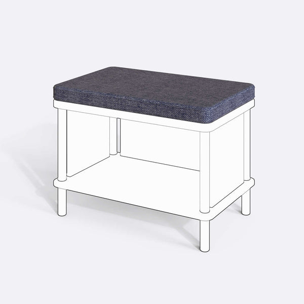 Gerel ve Waljan Bench Kılıfı - 60 x 38 (Süngerli), Keten Kül kumaş kılıf, ürün çizimi üzerinde renk ve doku gösterimi