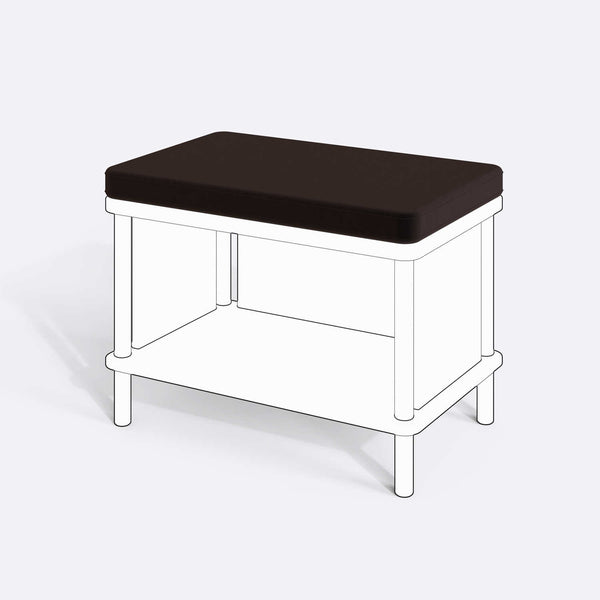 Gerel ve Waljan Bench Kılıfı - 60 x 38 (Süngerli), Kadife Kahve kumaş kılıf, ürün çizimi üzerinde renk ve doku gösterimi
