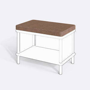 Gerel ve Waljan Bench Kılıfı - 60 x 38 (Süngersiz), Keten Kahverengi kumaş kılıf, ürün çizimi üzerinde renk ve doku gösterimi