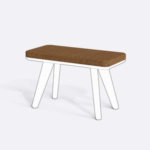 Han, Dorrin, Waljan, Gerel ve Kyran Bench Kılıfı - 80 x 38 (Süngerli), Keten Badem kumaş kılıf, ürün çizimi üzerinde renk ve doku gösterimi