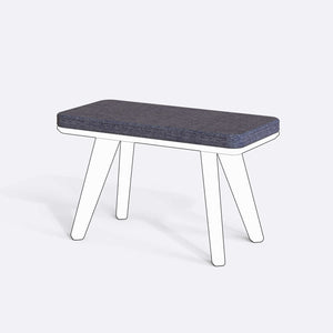 Han, Dorrin, Waljan, Gerel ve Kyran Bench Kılıfı - 80 x 38 (Süngerli), Keten Kül kumaş kılıf, ürün çizimi üzerinde renk ve doku gösterimi