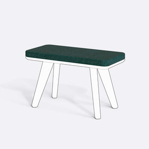 Han, Dorrin, Waljan, Gerel ve Kyran Bench Kılıfı - 80 x 38 (Süngerli), Keten Petrol kumaş kılıf, ürün çizimi üzerinde renk ve doku gösterimi