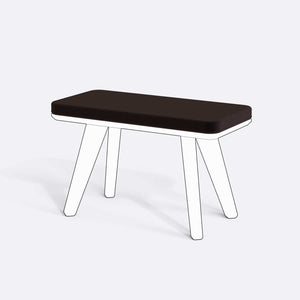 Han, Dorrin, Waljan, Gerel ve Kyran Bench Kılıfı - 80 x 38 (Süngerli), Kadife Kahve kumaş kılıf, ürün çizimi üzerinde renk ve doku gösterimi
