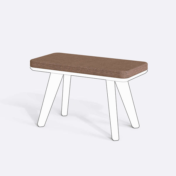 Han, Dorrin, Waljan, Gerel ve Kyran Bench Kılıfı - 80 x 38 (Süngersiz), Keten Kahverengi kumaş kılıf, ürün çizimi üzerinde renk ve doku gösterimi