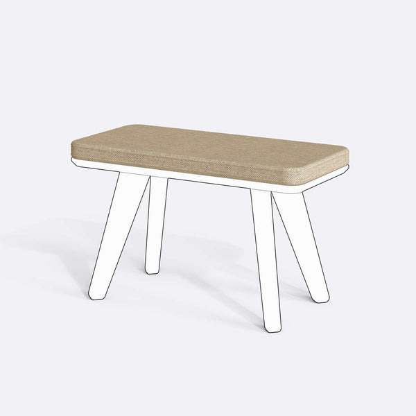 Han, Dorrin, Waljan, Gerel ve Kyran Bench Kılıfı - 80 x 38 (Süngersiz), Keten Kum kumaş kılıf, ürün çizimi üzerinde renk ve doku gösterimi
