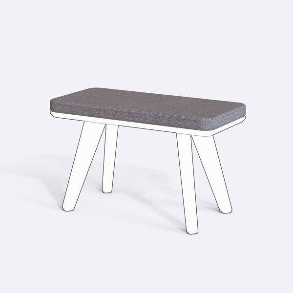 Han, Dorrin, Waljan, Gerel ve Kyran Bench Kılıfı - 80 x 38 (Süngersiz), Keten Gri kumaş kılıf, ürün çizimi üzerinde renk ve doku gösterimi