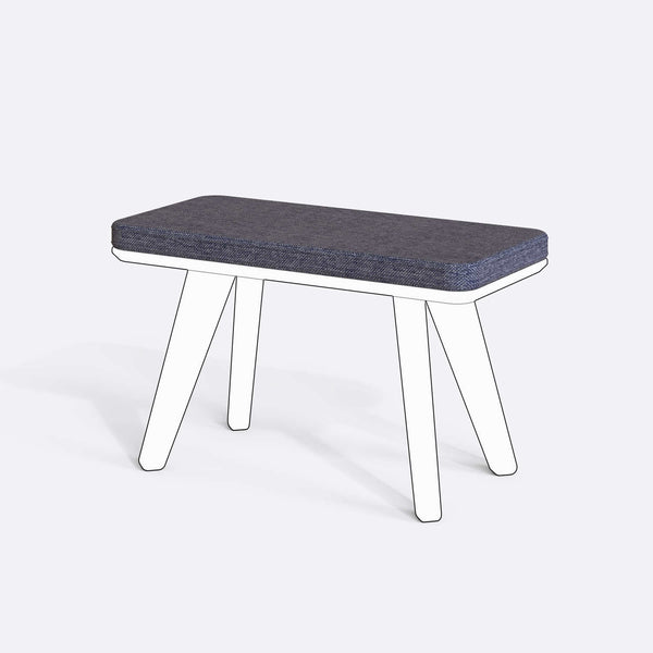 Han, Dorrin, Waljan, Gerel ve Kyran Bench Kılıfı - 80 x 38 (Süngersiz), Keten Kül kumaş kılıf, ürün çizimi üzerinde renk ve doku gösterimi