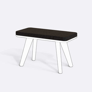 Han, Dorrin, Waljan, Gerel ve Kyran Bench Kılıfı - 80 x 38 (Süngersiz), Keten Siyah kumaş kılıf, ürün çizimi üzerinde renk ve doku gösterimi
