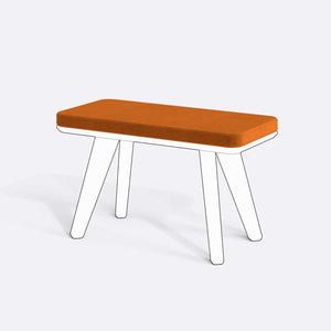 Han, Dorrin, Waljan, Gerel ve Kyran Bench Kılıfı - 80 x 38 (Süngersiz), Kadife Badem kumaş kılıf, ürün çizimi üzerinde renk ve doku gösterimi