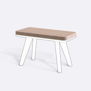 Han, Dorrin, Waljan, Gerel ve Kyran Bench Kılıfı - 80 x 38 (Süngersiz), Kadife Kum kumaş kılıf, ürün çizimi üzerinde renk ve doku gösterimi