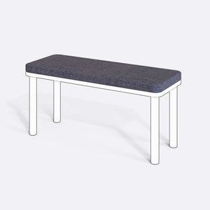 Han, Dorrin, Waljan, Gerel ve Kyran Bench Kılıfı - 100 x 38 (Süngerli), Keten Kül kumaş kılıf, ürün çizimi üzerinde renk ve doku gösterimi