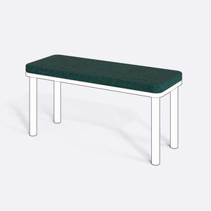 Han, Dorrin, Waljan, Gerel ve Kyran Bench Kılıfı - 100 x 38 (Süngerli), Keten Petrol kumaş kılıf, ürün çizimi üzerinde renk ve doku gösterimi