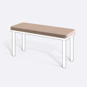 Han, Dorrin, Waljan, Gerel ve Kyran Bench Kılıfı - 100 x 38 (Süngerli), Kadife Kum kumaş kılıf, ürün çizimi üzerinde renk ve doku gösterimi