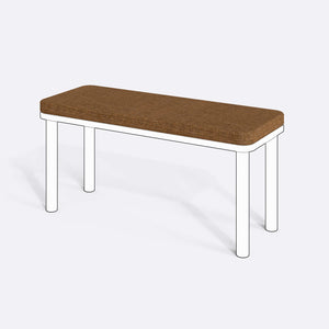 Han, Dorrin, Waljan, Gerel ve Kyran Bench Kılıfı - 100 x 38 (Süngersiz), Keten Badem kumaş kılıf, ürün çizimi üzerinde renk ve doku gösterimi