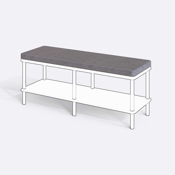 Han, Dorrin, Waljan, Gerel ve Kyran Bench Kılıfı - 120 x 38 (Süngerli), Keten Gri kumaş kılıf, ürün çizimi üzerinde renk ve doku gösterimi