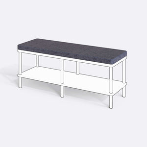 Han, Dorrin, Waljan, Gerel ve Kyran Bench Kılıfı - 120 x 38 (Süngerli), Keten Kül kumaş kılıf, ürün çizimi üzerinde renk ve doku gösterimi