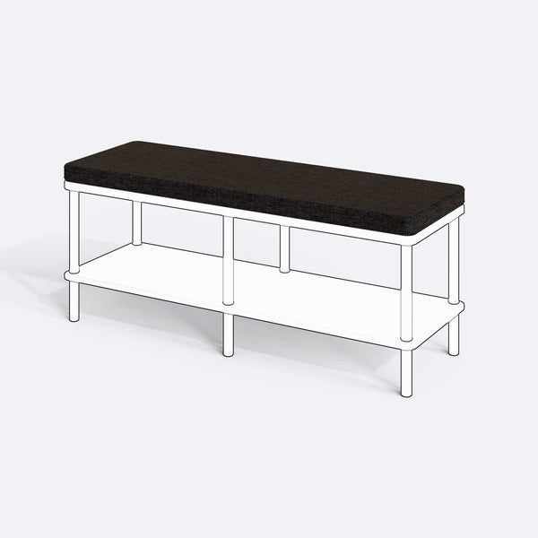Han, Dorrin, Waljan, Gerel ve Kyran Bench Kılıfı - 120 x 38 (Süngerli), Keten Siyah kumaş kılıf, ürün çizimi üzerinde renk ve doku gösterimi