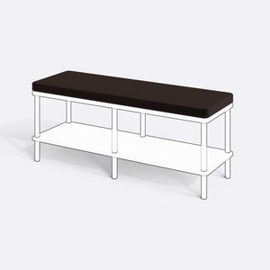 Han, Dorrin, Waljan, Gerel ve Kyran Bench Kılıfı - 120 x 38 (Süngerli), Kadife Kahve kumaş kılıf, ürün çizimi üzerinde renk ve doku gösterimi