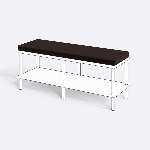 Han, Dorrin, Waljan, Gerel ve Kyran Bench Kılıfı - 120 x 38 (Süngerli), Kadife Kahve kumaş kılıf, ürün çizimi üzerinde renk ve doku gösterimi