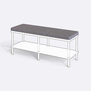 Han, Dorrin, Waljan, Gerel ve Kyran Bench Kılıfı - 120 x 38 (Süngersiz), Keten Gri kumaş kılıf, ürün çizimi üzerinde renk ve doku gösterimi