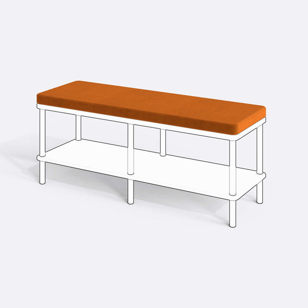Han, Dorrin, Waljan, Gerel ve Kyran Bench Kılıfı - 120 x 38 (Süngersiz), Kadife Badem kumaş kılıf, ürün çizimi üzerinde renk ve doku gösterimi